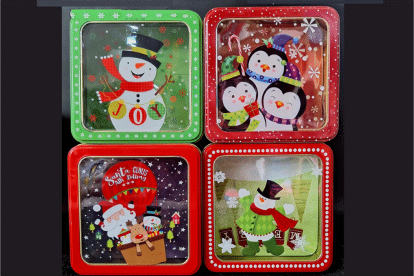 Square Xmas Tin