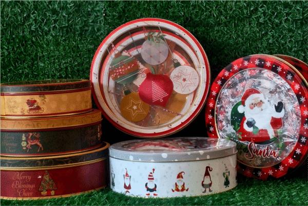 Clear Top xmas tin set