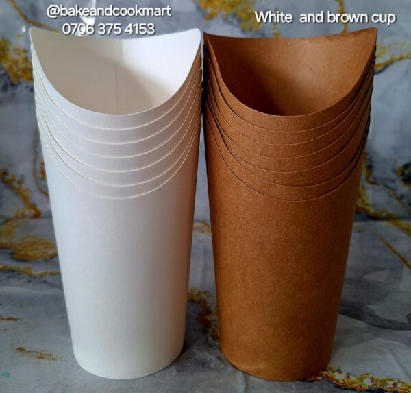 White &brown small chop cup