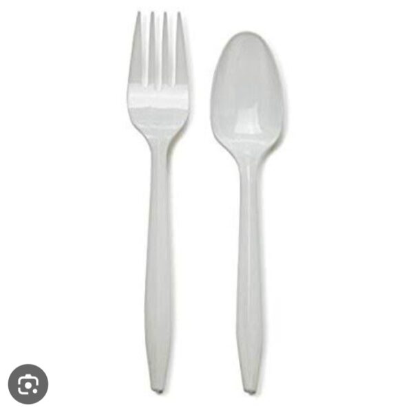Plastic spoon &fork