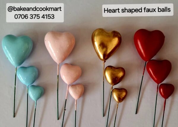 Heart shaped faux ball