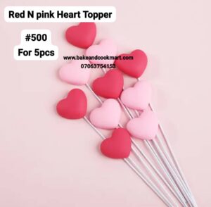 Red&pink heart topper