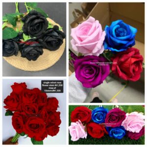 Single red velvet flower